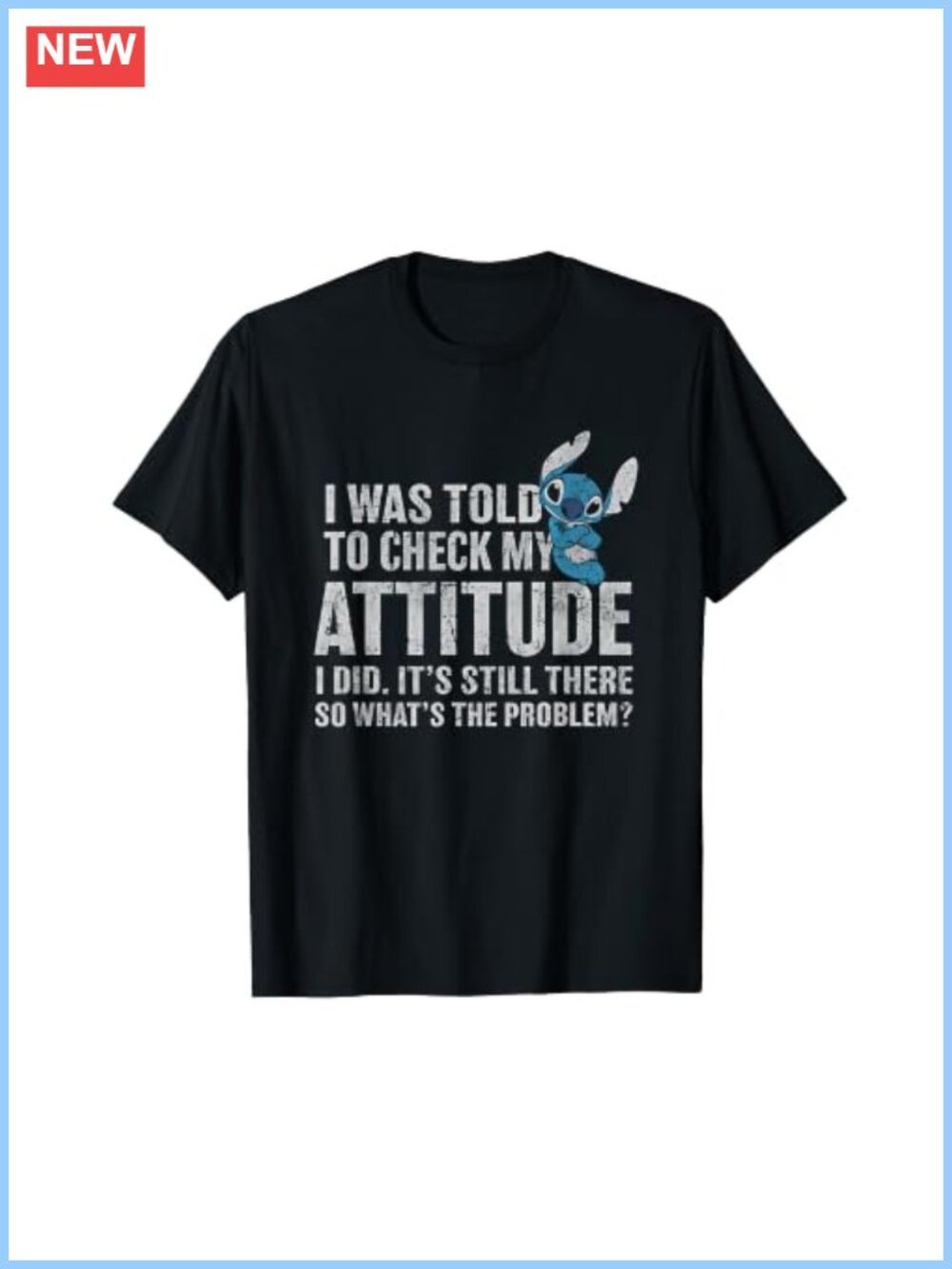 Disney Lilo & Stitch Attitude Problem Alien Graphic Tee Classic Fit
